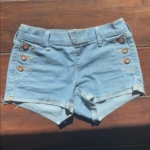 Abercrombie Kids Blue Striped Denim Shorts 11/12